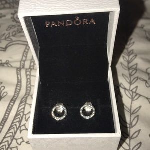 Sterling Silver Pandora stud earrings